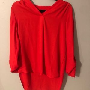 High low shirt with cropped button sleeves